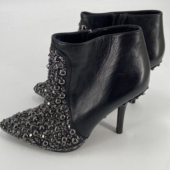 Vera Wang black beacon stiletto heel ankle boots - Picture 3 of 8